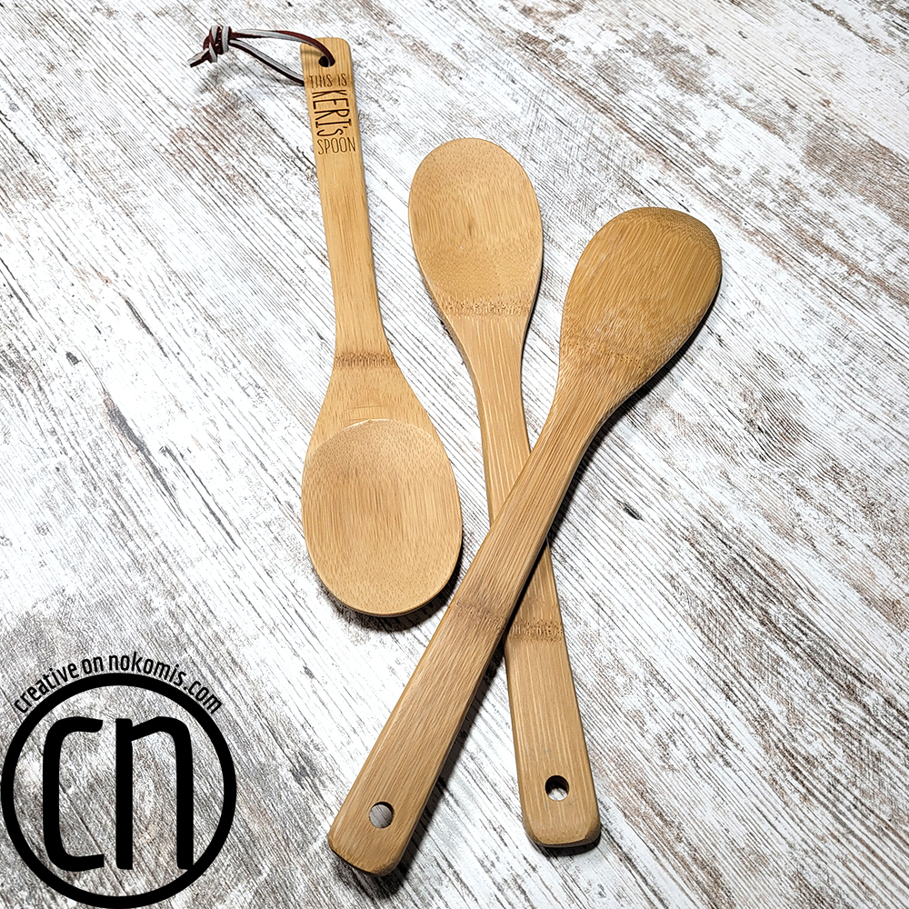 Bamboo Laser engraved wooden utensils (Set of 6) – uniquelykool